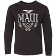 thumbnail image 3 of Inktastic Maui Hawaii Surfing Long Sleeve Youth T-Shirt, 3 of 5