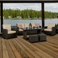 thumbnail image 3 of Beaumont 6PC jeu de conversation en table haute avec de coussin beige, 3 of 3