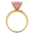 thumbnail image 4 of Clara Pucci 14K Yellow Gold Solid Gold Pink Solitaire Anniversary Ring for Women - 3 cttw Princess Cut, 4 of 8