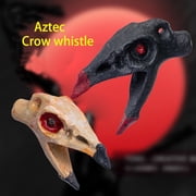 Aztec Death Whistle - Crow Skull Design, Resin Emergency Survival Whistle for Outdoor Sports & Camping