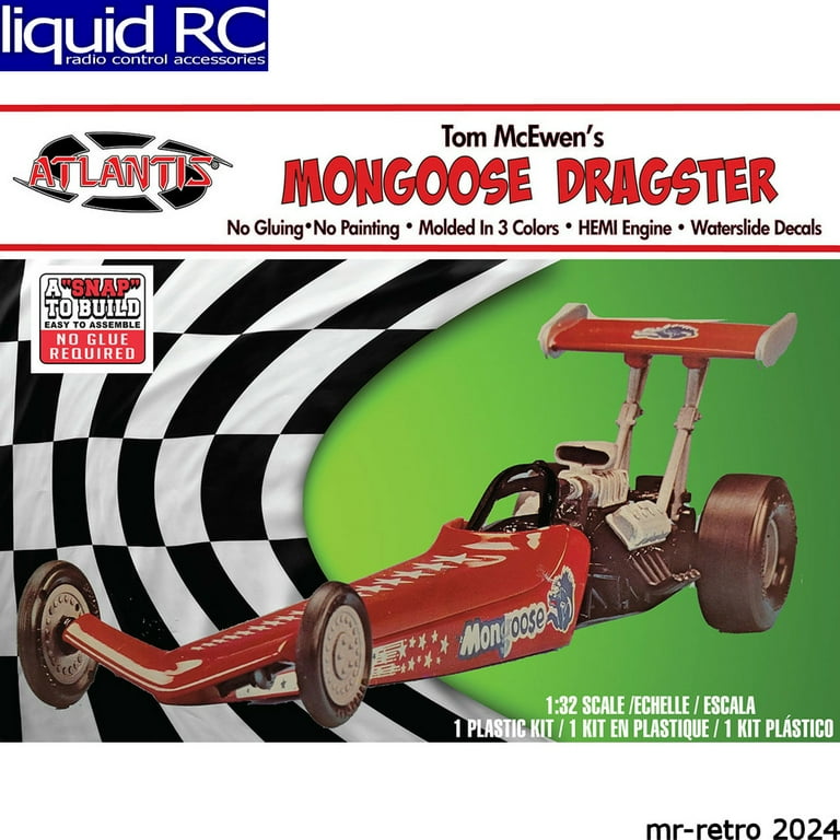 Atlantis Models Hobby Assemble Drag Car - 1/32 Scale Snap Tom