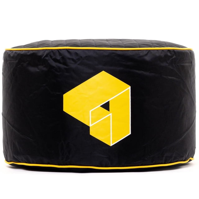 Siteazee Indoor Yellow Pouf – Waterproof Oxford Fabric Bean Bag Seat with Quilted Top for Living Room or Game Rooms