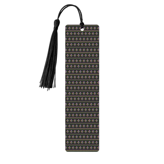Kdxio Mardi Gras Fleur de Lis Print Metal Tassel Bookmarks,Perfect Gift for Art Lovers and Bookworms Metal Bookmarks for Women