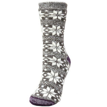 MeMoi Flurry Dual Layer Buttersoft Crew - Winter Socks for Women by MeMoi One Size 9-11 / Blackberry Cordial MF7