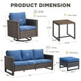 thumbnail image 7 of Unnifurnzi Wicker Patio Furniture Set-6 Pieces Outdoor Furniture with Outdoor Swivel Glider Chairs Patio Couch and Ottoman Rattan Patio Furniture for Porch Deck Balcony Garden-Brown/Blue, 7 of 7