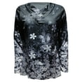 thumbnail image 5 of Pompotops T-shirt Décontracté à Manches Longues Imprimé Fleurs Printemps Automne Col en V pour Femmes Liquidation, 5 of 5