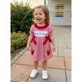 thumbnail image 6 of Cjfdfy Kids Toddler Baby Girls Back to School Dress Pre Kindergarten Outfits Bbay Girls First Day of School Outfit Apple Embroidery Cute Bow Short Sleeve Plaid Dress Toddler Summer Fall Dress, 6 of 9