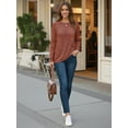 thumbnail image 3 of OALUXE Long Sleeve Shirts for Women Casual Tunic Tops Loose Fit Dressy Crewneck Lightweight Pullover Sweaters, 3 of 7