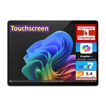 Microsoft Surface Pro AI Powered 2-in-1 Laptop 13.0in Touchscreen OLED 2880x1920 Display (Qualcomm Snapdragon X Elite X1E-80-100, 16GB LPDDR5X, 2TB M.2 PCIe SSD, 2 Thunderbolt 4, WiFi 7, Win 11 Pro)