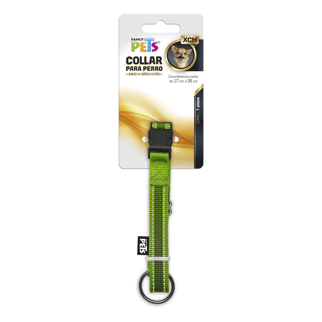 Collar Xch para perro C/Ultra Grip Y Bandas Reflejantes Verde Fancy Pets XCH