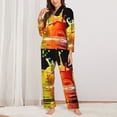 thumbnail image 2 of Pofeuu Vibrant Color Splash Print Womens Pajamas Set Long Sleeve Sleepwear Button Down Nightwear Soft Pj Lounge Sets Button Down Pajamas Women-XX-Large, 2 of 7