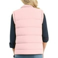 thumbnail image 4 of Womens Loose Puffer Vest Cotton Warm Coat Full Zip Jackets Sleeveless Fall Winter Hoodless Casual Outerwear (XL, Pink), 4 of 7