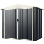 Costway 7 x 4 FT Metal Outdoor Storage Shed Snap-on Structures for Efficient Assembly