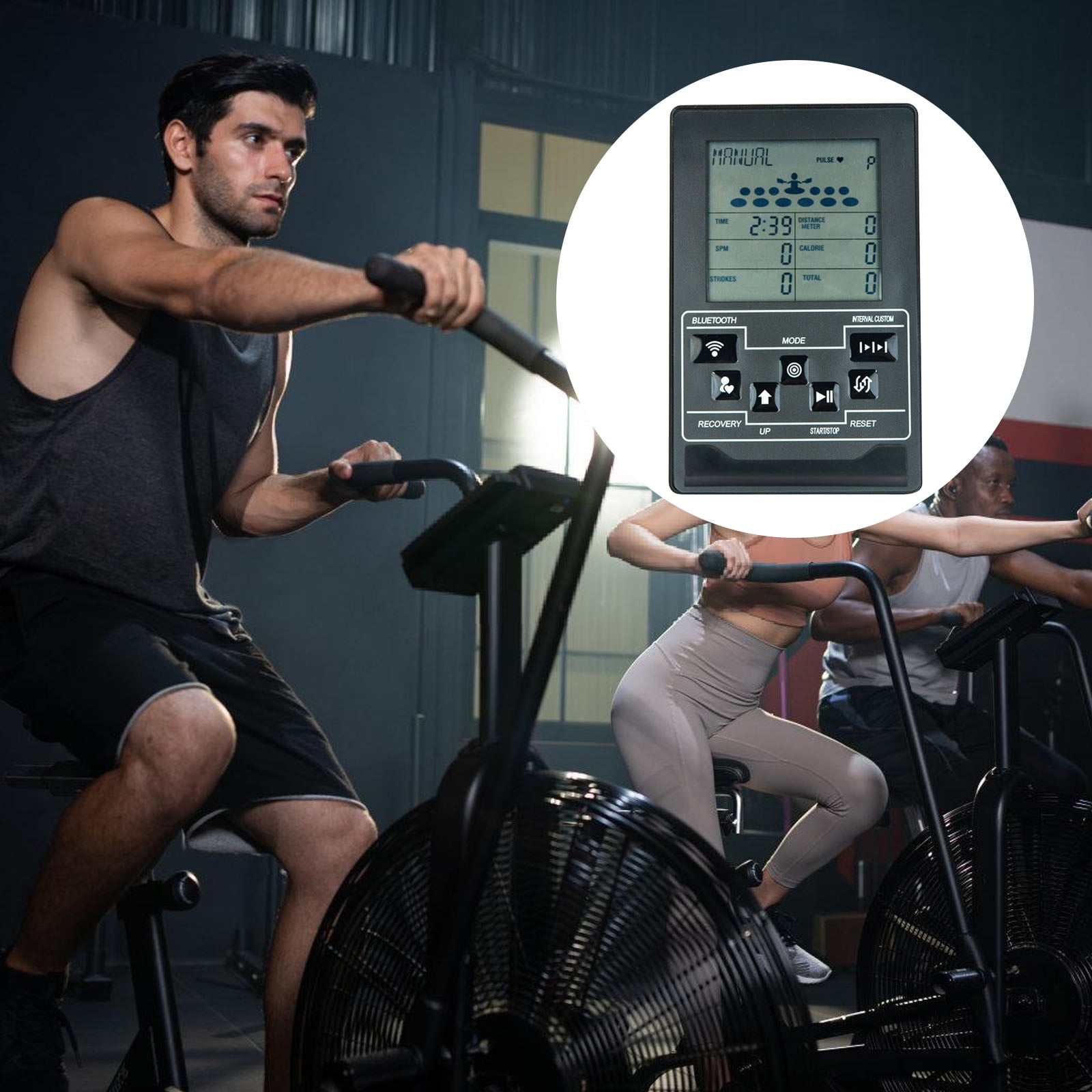 Practical Rowing Machine Data Panel with High Accuracy Speed Tracking Time Distance Measurement for Exercise Bike