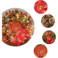thumbnail image 2 of Corona navideña artificial flocada con adornos variados y luces LED, 40 cm, color rojo, 2 of 5
