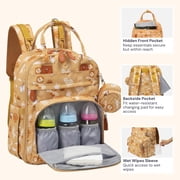 BabbleRoo Original Diaper Bag Backpack – Large 26L Baby Bag with Changing Pad, Insulated Bottle Pockets & Stroller Straps, Waterproof Travel Bag for Moms & Dads, Safari