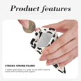 thumbnail image 4 of Leather Change Purse 4.3×3.9in Small Storage Bag Automatic Closure Anti-Stain Easy To Clean, Small And Convenient Simple Cow Print Pattern White Background, Pink And White_2, 4 of 8