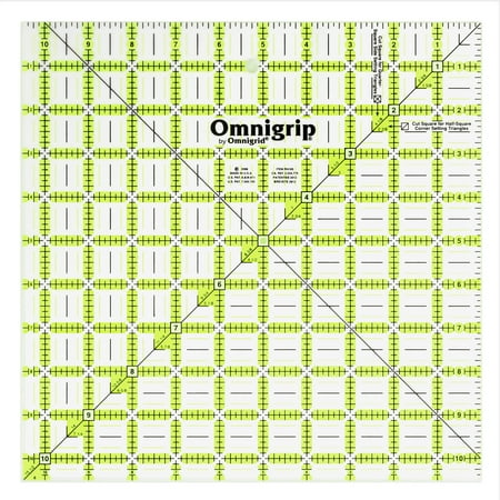 UPC: 0762511001050 | Neon Omnigrip 10.5  Non-Slip Ruler  Square Quilter s Ruler by Omnigrid