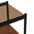 thumbnail image 5 of Set of 2 End Tables, Nightstand with Tempered Glass Tabletop, Compact Side Table with MDF Storage Shelf and Sturdy Iron Legs, Easy Assembly for Bedroom or Living Room, Brown Glass Finish, 5 of 11