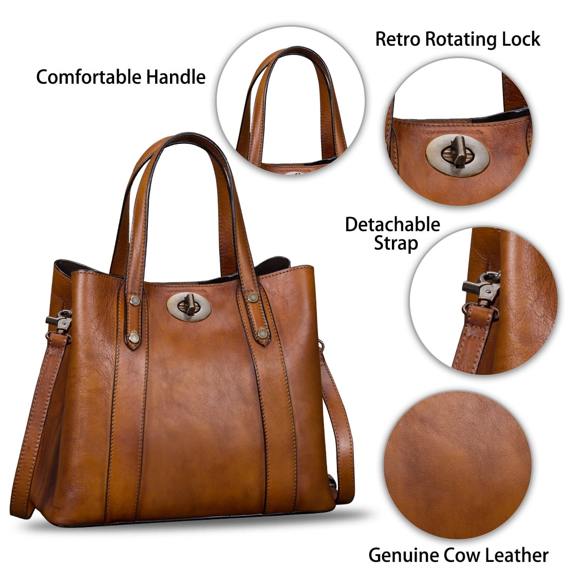 Genuine Leather Purses and Handbags for Women Tote Bags Crossbody Shoulder Bag