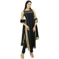 thumbnail image 6 of Atasi Womens Black Net Straight Kurti Salwaar Kameez with Dupatta Readymade, 6 of 8