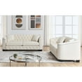 thumbnail image 2 of 2-Piece Modern Chesterfield Velvet 3-Seater Sofa, Upholstered Couch with 4 Pillows, Leisure Lounge Sofa for Living Room, Bedroom, Apartment, Office, Beige, 2 of 9