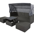 thumbnail image 6 of Outdoor Sectional Seating with Five-Level Recline | Relax at Favorite Angle in Garden | PE Rattan and Polywood Table | Enhance Leisure Experience, 6 of 6
