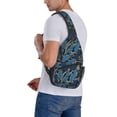 thumbnail image 7 of Lsque Blue Leaves A Pattern Cross Chest Bag Diagonally – Premium Durable Front Chest Sling with Adjustable Padded Strap, High-Capacity Storage, 7 of 7