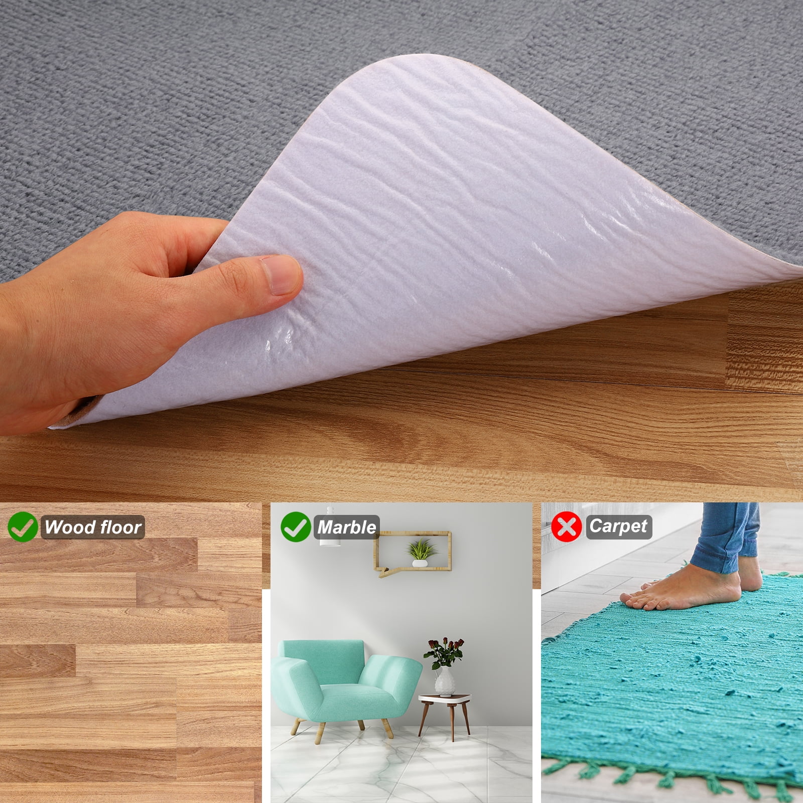 Unique Bargains 55" x 35" Office Chair Mat for Floors Multi-Purpose Desk Mat Gray