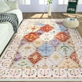 thumbnail image 2 of Wondo Moroccan Vintage Trellis Area Rug - Machine Washable Non-Slip Low-Profile 6x9 Floor Carpet for Living Room, Bedroom, Dining Room, Office & Nursery, Orange, 2 of 9