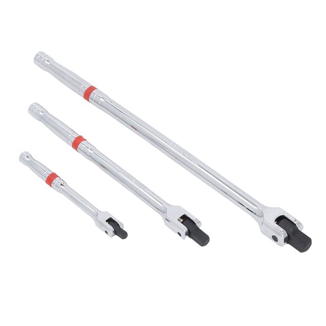 Bar 3 Pcs Breaker Bar Set 1/4in 3/8in 1/2in Drive Rotatable Head Extension Break Bars Long Socket Wrench