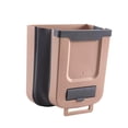 thumbnail image 1 of Cubo de basura colgante montable para interiores, creativo, plegable, montado en la puerta para café amarillento, 1 of 3