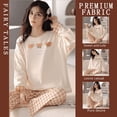 thumbnail image 4 of Pijama de algodón de imitación fino de estilo primavera y otoño para mujer, bonito pantalón de manga larga para niña que reduce la edad, traje para estar en casa, 4 of 6
