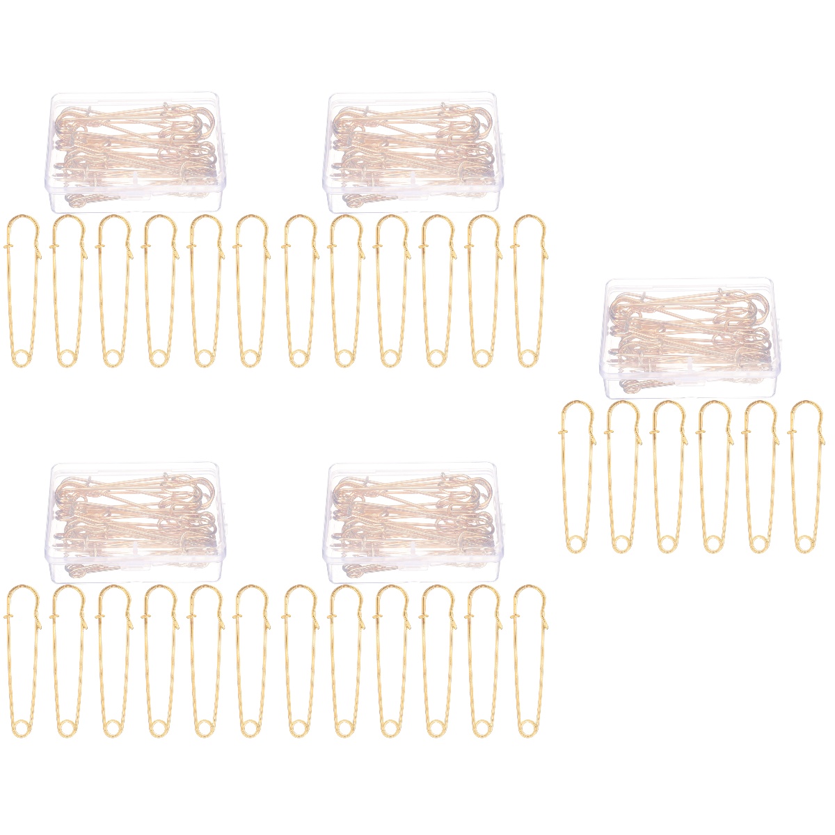 Masteelf 50 pcs Simple Retro Safety Pin Clips DIY Crafting Pin Stainless Steel Brooch Pin for Sewing