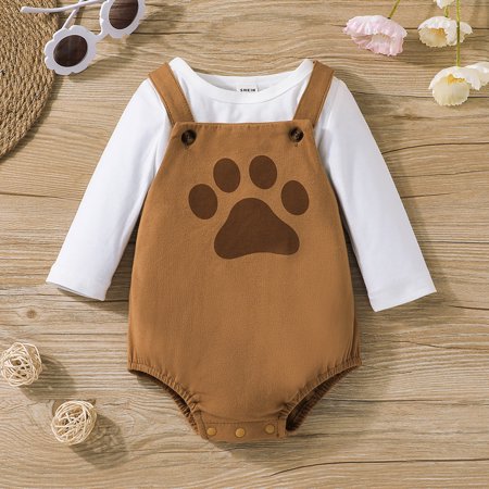 

Hunpta Infant Boys Girls Long Sleeve Tops T Shirt Cartoon Prints Suspenders Shorts Outfits