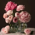thumbnail image 2 of Maclean, Leah 20x20 Black Modern Framed Museum Art Print Titled - Rose and Peony Dark Duet, 2 of 4