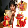 thumbnail image 2 of Wmool Mascotte Festive Dragon Rouge et Or Poupée Dragon Jouet Ornements Réunion Annuelle, 2 of 8