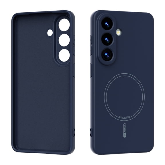 Soft Silicone Protective Back Case for Samsung Galaxy S26 Plus with Microfiber Lining, Lightweight Anti-Scratch Magnetic Shockproof Anti-Fingerprint Ultra Slim Case Wireless Charging, Darkblue