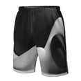thumbnail image 4 of Goofa Black White Fluid Sculpture Printed Mens Swim Trunks Summer Quick Dry Short Beach Swimwear Bathing Suits-Large, 4 of 6