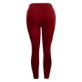 thumbnail image 6 of Fsqjgq Leggings with Pockets for Women Solid Black Running Sports Fitness Yoga Leggings High Waisted Compression Pants Tights Red M, 6 of 7