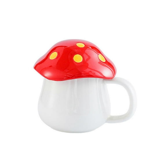 Mushroom Couple Mug Ceramic Coffee Mug Mushroom Ceramic Mug with Handle and Lid 300ml