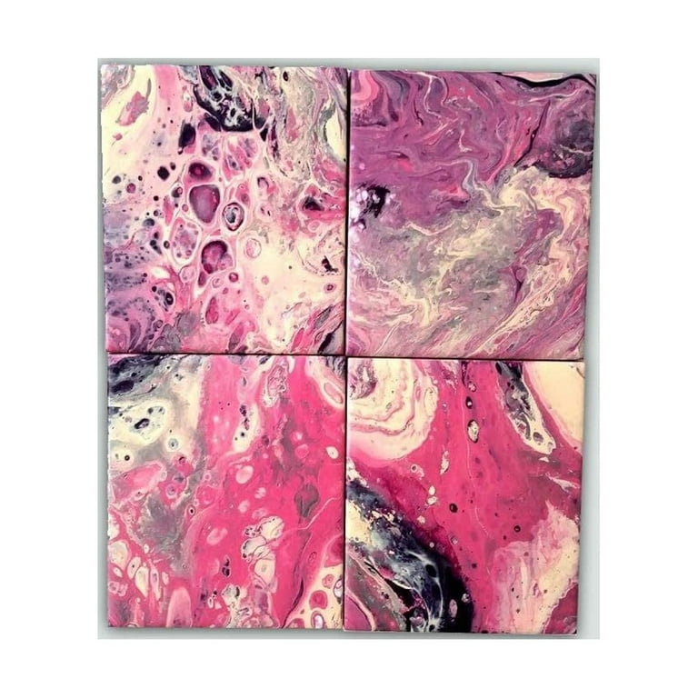 Pixiss Ceramic Tiles for Crafts Coasters,100 Square Ceramic White Tiles  4-Inch with Cork Backing Pads, for Alcohol Ink or Acrylic Pouring, DIY Make  Your Own Coasters, Mosaics, Painting Projects, 