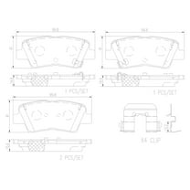 Brembo OE P30101N Rear Premium NAO Ceramic Brake Pads for Kia Soul and Hyundai Kona Electric