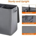 thumbnail image 4 of Lifewit 105L Double Laundry Hamper with Lid and Removable Laundry Bags, Divided Laundry Basket with Handles, Large Separated Clothes Basket for Bedroom, Bathroom, College Dorm, Laundry Sorting, Gray, 4 of 7