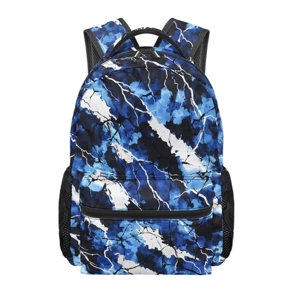 Uourmeti Blue White Camouflage School Backpack for Kids Boys Large Capacity 17 Inch Bookbag Elementary Preschool Daypack with Side Pocket for Outdoor Camping
