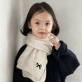 thumbnail image 4 of harmtty 2Pcs/Set Children Hat Scarf Set Bow Knitted Hood Windproof Neck Scarf Set Thickened Soft Warm Cozy Autumn Winter Wear, 4 of 8