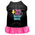thumbnail image 1 of Chicks Rule Robe pour Chien Imprimée Noir avec Rose Vif Lg (14), 1 of 1
