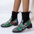 thumbnail image 3 of NECHOLOGY Botas Mujer Zapatos Botines de mujer Botas de tobillo clásicas de occidental para mujer, botas de moda de invierno con patrón de de , tacón grueso y punta estrecha (Black, 8.5), 3 of 7