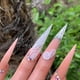thumbnail image 4 of Puntas de uñas acrílicas, 600 piezas de puntas de uñas postizas de media punta de aguja, uñas postizas artificiales Blanco, 4 of 8