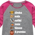 thumbnail image 3 of The Lion King - Main Characters - Toddler & Youth Girls Raglan Graphic T-Shirt, 3 of 5